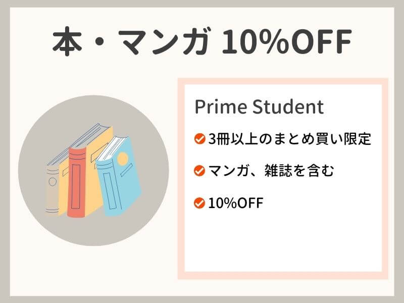 Prime Studentなら本・マンガのまとめ買いで10%OFF