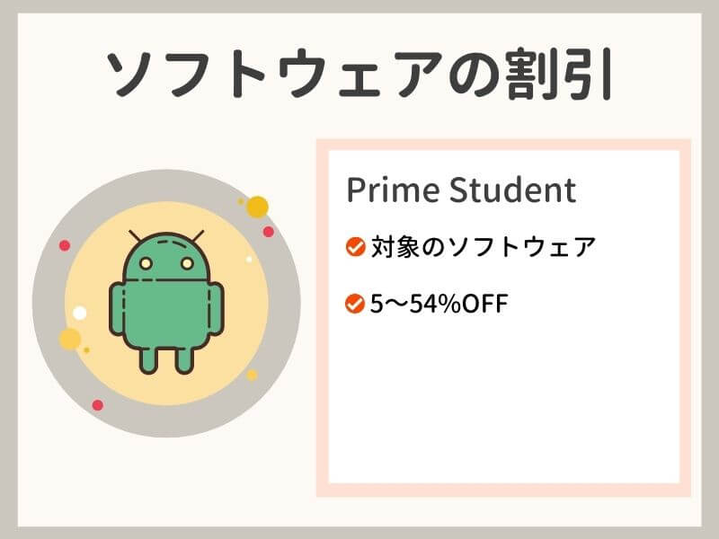Prime Studentなら、ソフトウェアの割引を受けられる