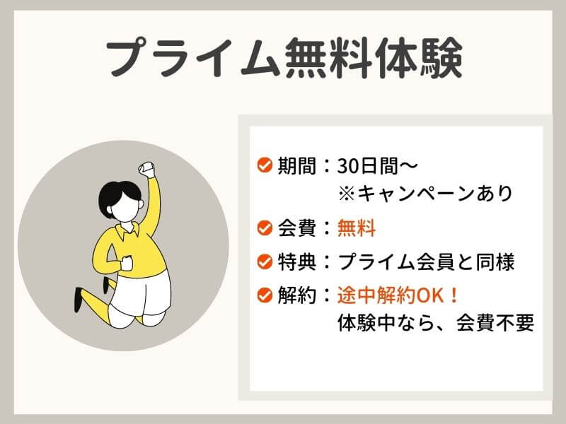 Amazonプライムの無料体験はお得なサービス