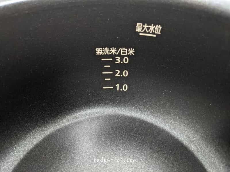 アイリスオーヤマ電気圧力鍋は白米なら最大3合まで炊飯できるサイズ