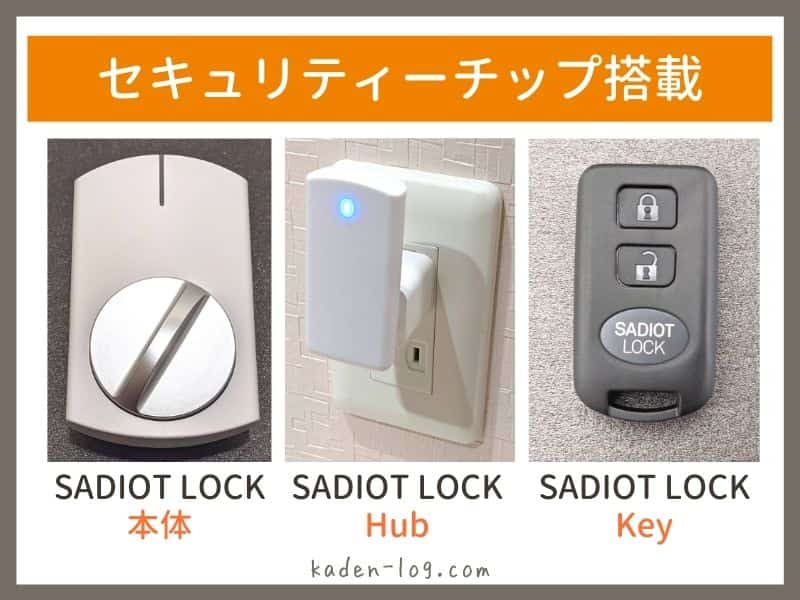 SADIOT LOCK（サディオロック）、Hub、Keyはセキュリティーチップ搭載でハッキング対策済みなので安心、安全