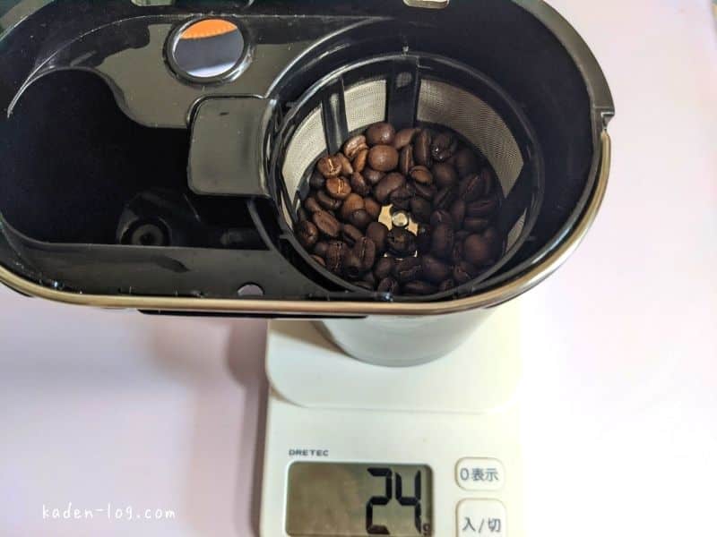 siroca（シロカ）のコーヒーメーカー カフェばこは最初にコーヒー豆の計量が必要