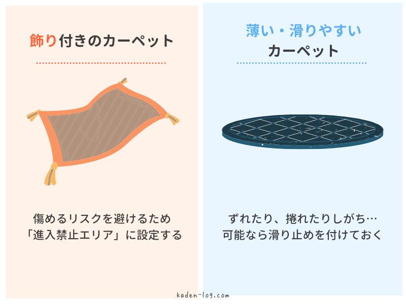 カーペットでロボット掃除機を使用するための注意点