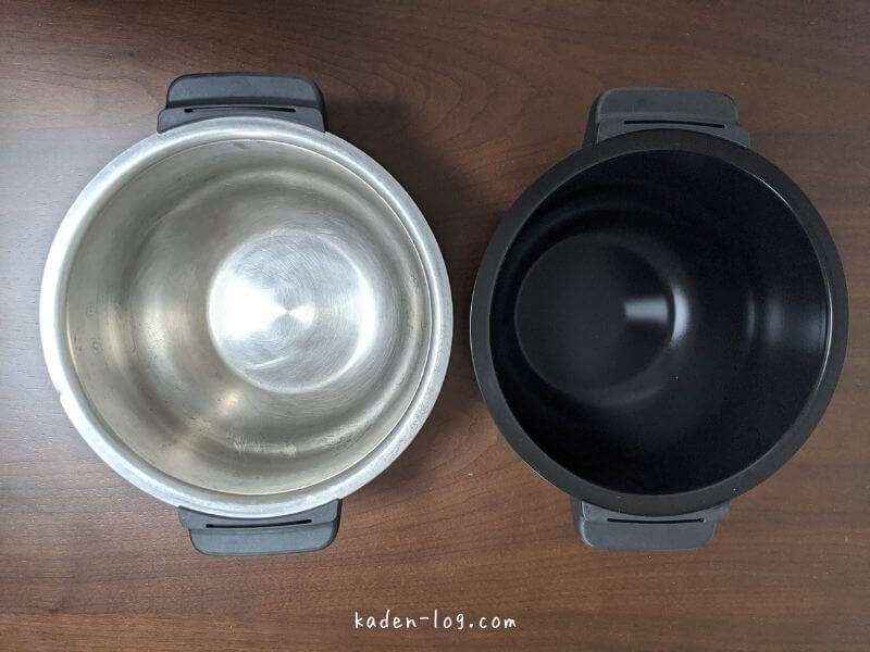 電気圧力鍋の内鍋の洗いやすさで洗いやすさを比較する