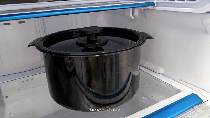 象印STAN自動調理鍋の料理の余りは蓋を閉めて冷蔵庫で保管する