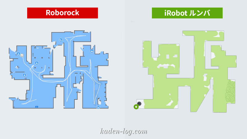 Roborock（ロボロック）、iRobot（アイロボット）ルンバのマッピングの違いを比較する