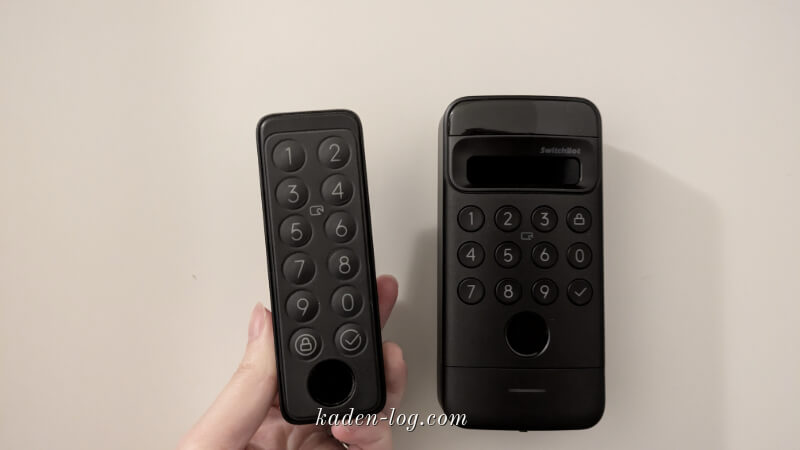 SwitchBot 指紋認証パッド、SwitchBot 顔認証パッドのサイズを比較する