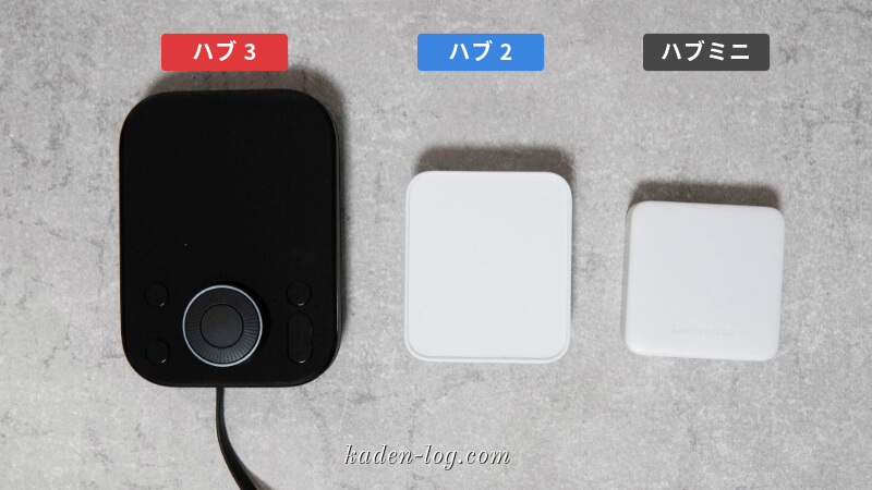 SwitchBot ハブシリーズ(スマートリモコン)のデザイン比較