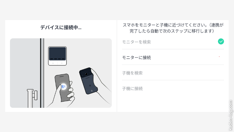 スマホアプリ、子機、モニターを連携する